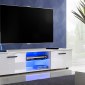 ExtremeFurniture T33 Meuble TV I Carcasse en Blanc Mat/Façade en Blanc Brillant + LED Bleues (EAN 7427007651555)